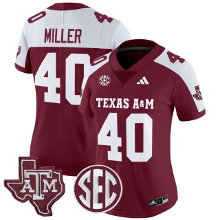 Women's Texas A&M Aggies #40 Von Miller 2025 Vapor Limited Jersey - Maroon Alternate