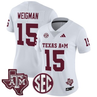 Women's Texas A&M Aggies #15 Conner Weigman 2025 Vapor Limited Jersey - White