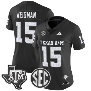 Women's Texas A&M Aggies #15 Conner Weigman 2025 Vapor Limited Jersey - Black