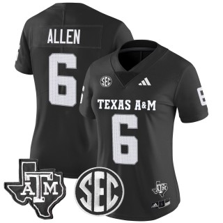 Women's Texas A&M Aggies #6 Cyrus Allen 2025 Vapor Limited Jersey - Black