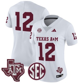 Women's Texas A&M Aggies #12 2025 Vapor Limited Jersey - White