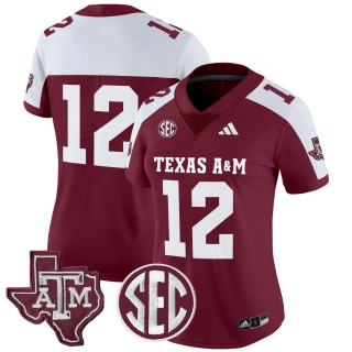 Women's Texas A&M Aggies #12 2025 Vapor Limited Jersey - Maroon Alternate
