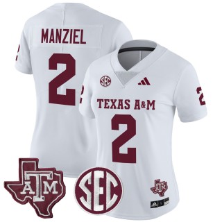 Women's Texas A&M Aggies #2 Johnny Manziel 2025 Vapor Limited Jersey - White