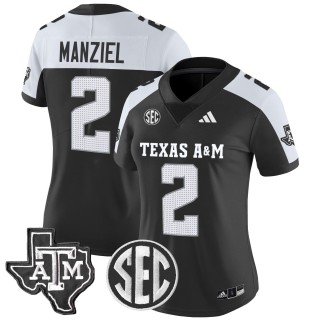 Women's Texas A&M Aggies #2 Johnny Manziel 2025 Vapor Limited Jersey - Black Alternate