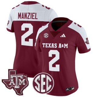 Women's Texas A&M Aggies #2 Johnny Manziel 2025 Vapor Limited Jersey - Maroon Alternate