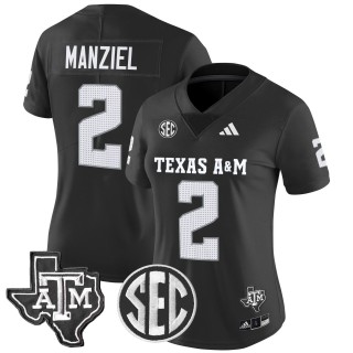 Women's Texas A&M Aggies #2 Johnny Manziel 2025 Vapor Limited Jersey - Black