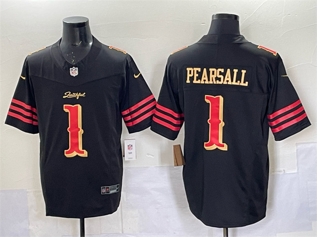 Men's San Francisco 49ers #1 Ricky Pearsall Black 2025 F.U.S.E. “Rivalries” Vapor Limited Stitched Football Jersey Men's San Francisco 49ers #1 Ricky Pearsall Black 2025 F.U.S.E. “Rivalries” Vapor Limited Stitched Football Jersey