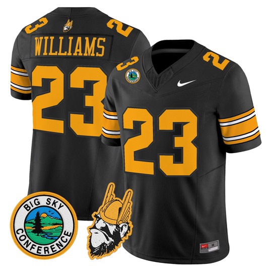 Men's Idaho Vandals #23 Art Williams Black 1975 Throwback Big Sky Conference patch Vapor Limited Stitched Football Jersey