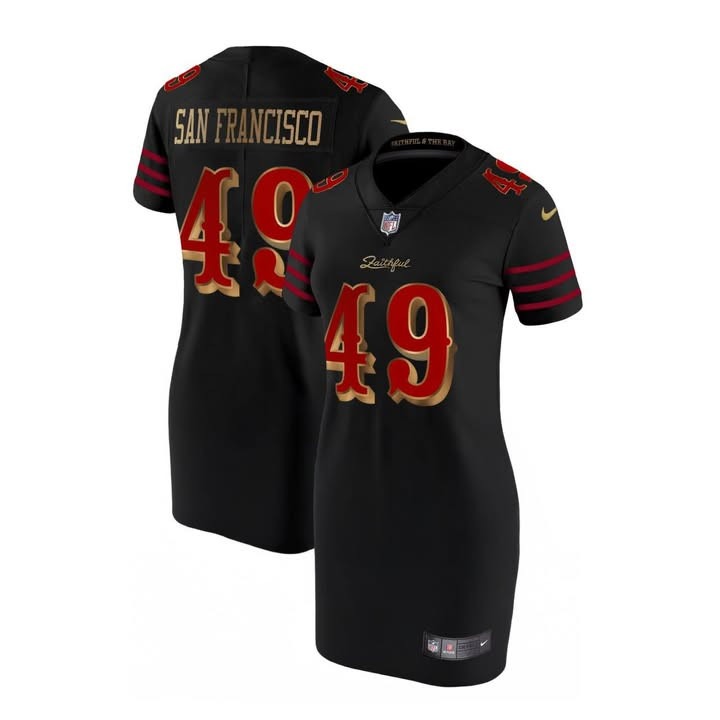 Women's San Francisco 49ers Black Rivalries 2025 Stitched Limited Jersey Dress Women's San Francisco 49ers Black Rivalries 2025 Stitched Limited Jersey Dress