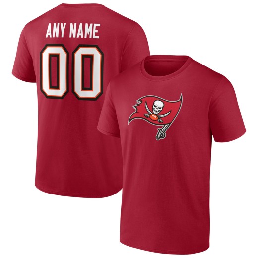 Men's Tampa Bay Buccaneers Team Personalized Name & Number T-Shirt - Red