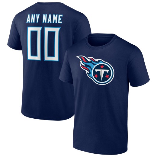 Men's Tennessee Titans Team Personalized Name & Number T-Shirt - Navy