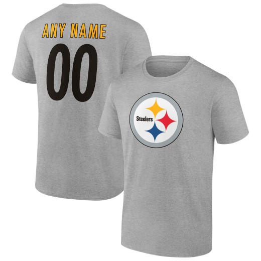 Men's Pittsburgh Steelers Team Custom T-Shirt - Heathered Gray