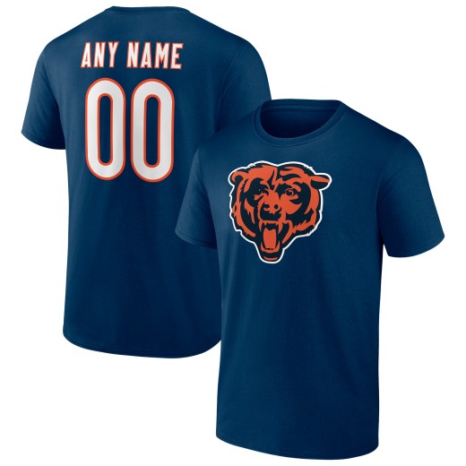 Men's Chicago Bears Team Personalized Name & Number T-Shirt - Navy