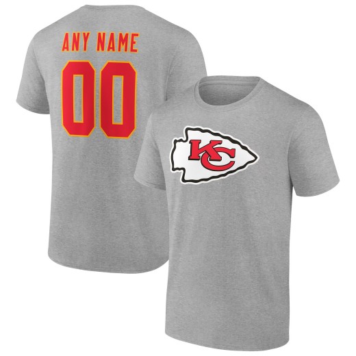 Men's Kansas City Chiefs Team Custom T-Shirt - Heathered Gray