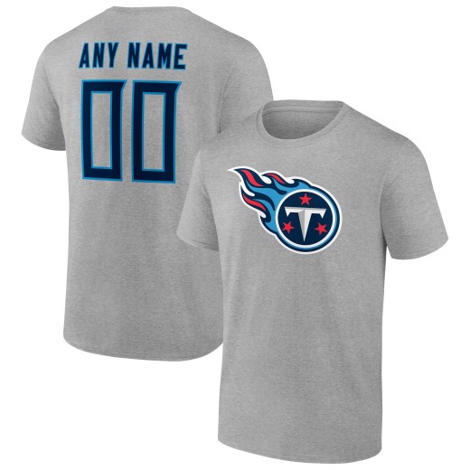 Men's Tennessee Titans Team Custom T-Shirt - Heathered Gray