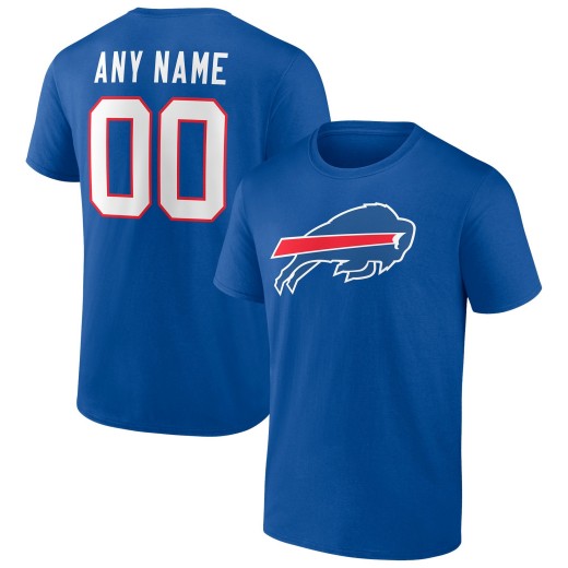 Men's Buffalo Bills Team Personalized Name & Number T-Shirt - Royal