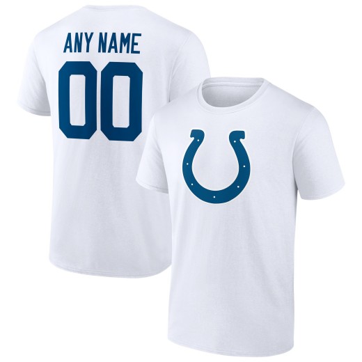 Men's Indianapolis Colts Team Logo Personalized Name & Number T-Shirt - White