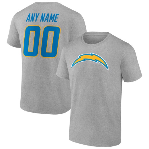 Men's Los Angeles Chargers Team Custom T-Shirt - Heathered Gray