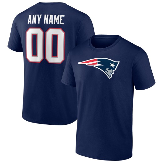 Men's New England Patriots Team Personalized Name & Number T-Shirt - Navy