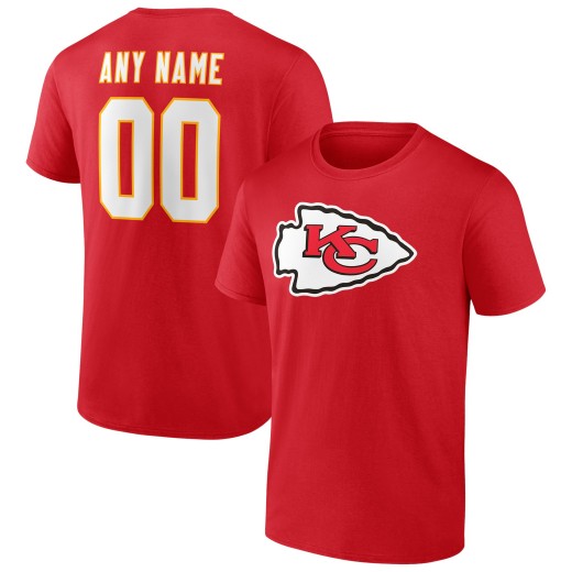 Men's Kansas City Chiefs Team Personalized Name & Number T-Shirt - Red