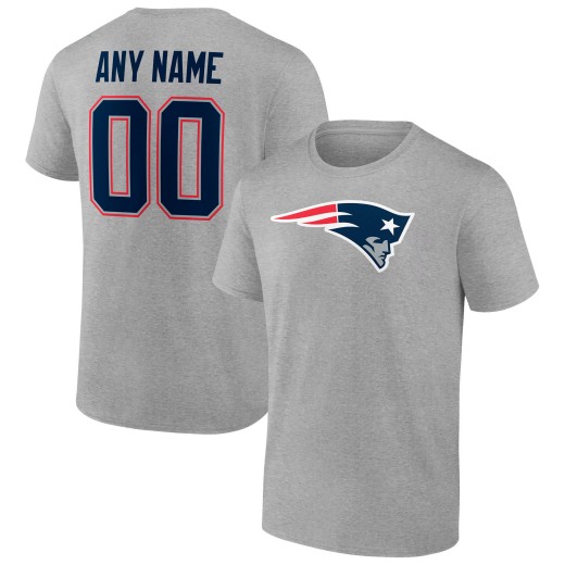 Men's New England Patriots Team Custom T-Shirt - Heathered Gray