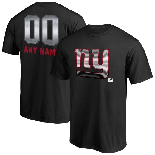 Men's New York Giants Personalized Midnight Mascot T-Shirt - Black