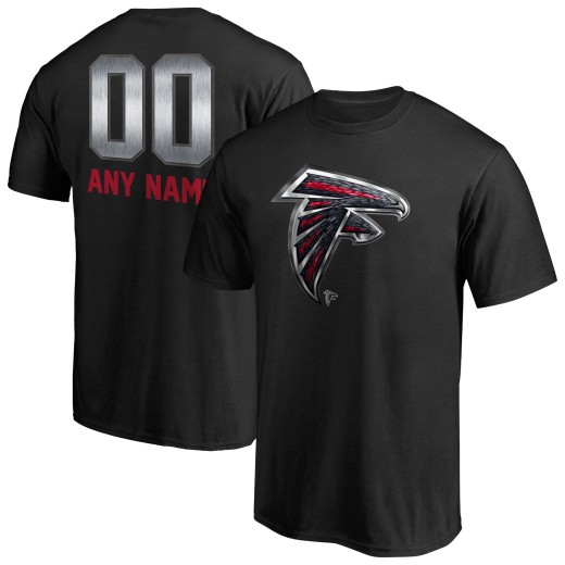 Men's Atlanta Falcons Personalized Midnight Mascot T-Shirt - Black
