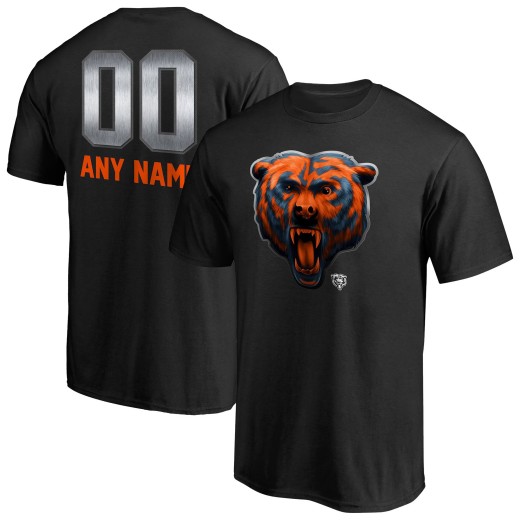 Men's Chicago Bears Personalized Midnight Mascot T-Shirt - Black
