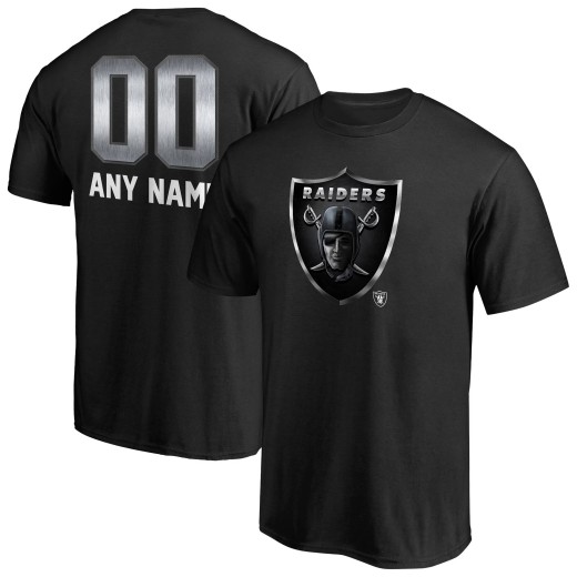 Men's Las Vegas Raiders Personalized Midnight Mascot T-Shirt - Black