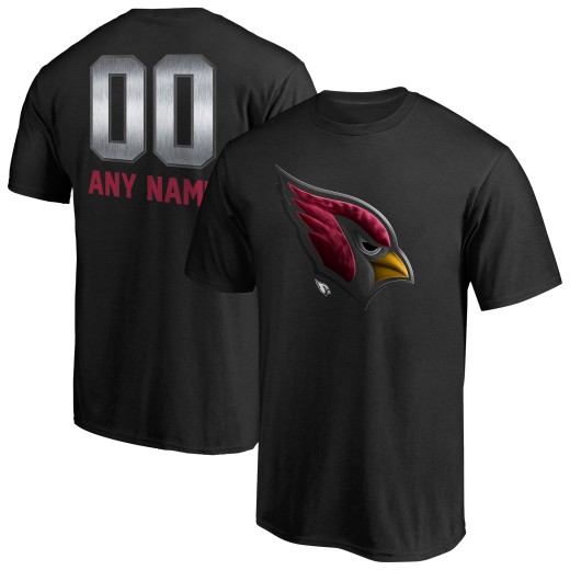 Men's Arizona Cardinals Personalized Midnight Mascot T-Shirt - Black