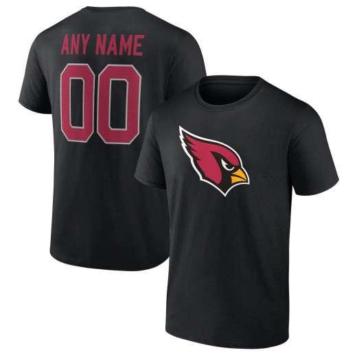 Men's Arizona Cardinals Team Personalized Name & Number T-Shirt - Black