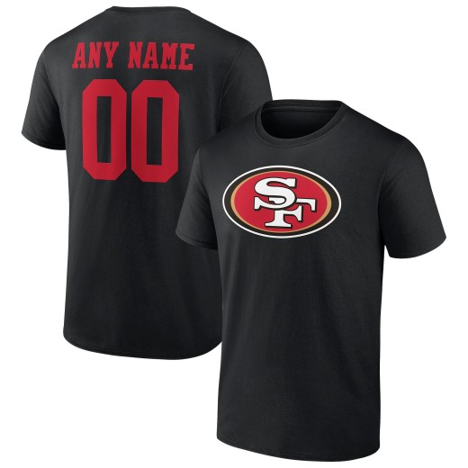 Men's San Francisco 49ers Team Logo Personalized Name & Number T-Shirt - Black