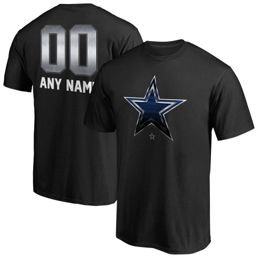 Men's Dallas Cowboys Personalized Midnight Mascot T-Shirt - Black