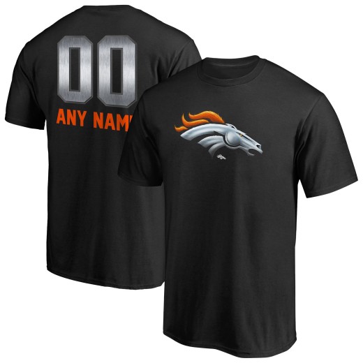 Men's Denver Broncos Personalized Midnight Mascot T-Shirt - Black