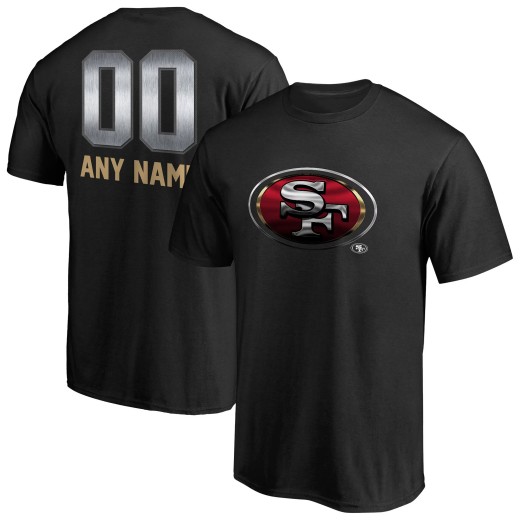 Men's San Francisco 49ers Personalized Midnight Mascot T-Shirt - Black