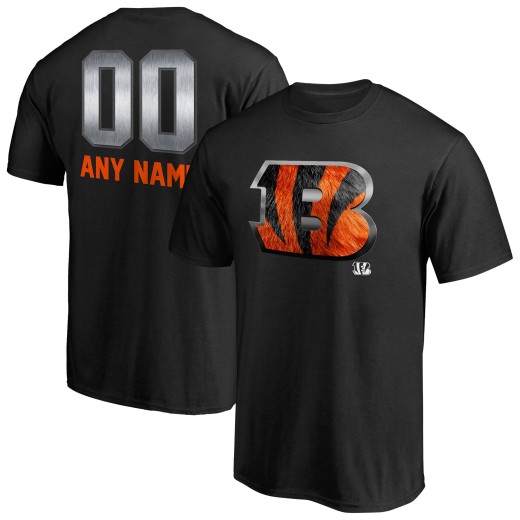 Men's Cincinnati Bengals Personalized Midnight Mascot T-Shirt - Black