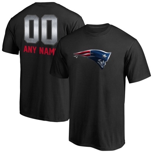 Men's New England Patriots Personalized Midnight Mascot T-Shirt - Black