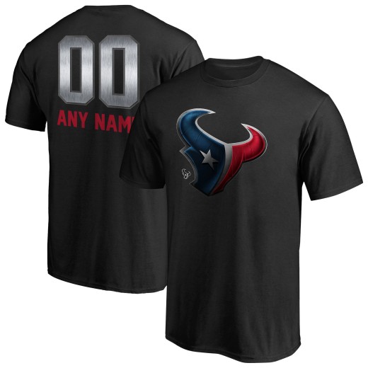 Men's Houston Texans Personalized Midnight Mascot T-Shirt - Black