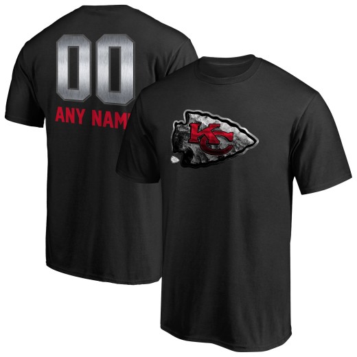 Men's Kansas City Chiefs Personalized Midnight Mascot T-Shirt - Black