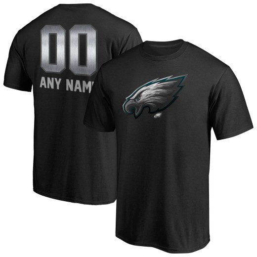 Men's Philadelphia Eagles Personalized Midnight Mascot T-Shirt - Black