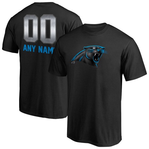 Men's Carolina Panthers Personalized Midnight Mascot T-Shirt - Black