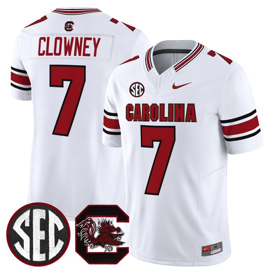 Men's South Carolina Gamecocks #7 Jadeveon Clowney White Nike Limited Stitched Football Jersey