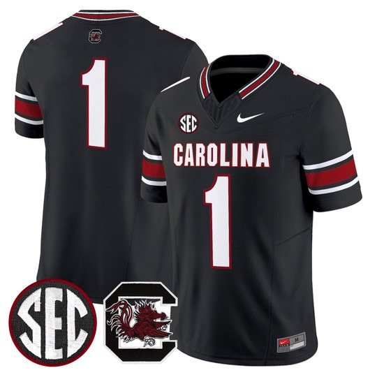 Men's South Carolina Gamecocks #1 Black Nike Limited Stitched Football Jersey