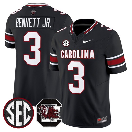 Men's South Carolina Gamecocks #3 Mazeo Bennett Jr. Black Nike Limited Stitched Football Jersey