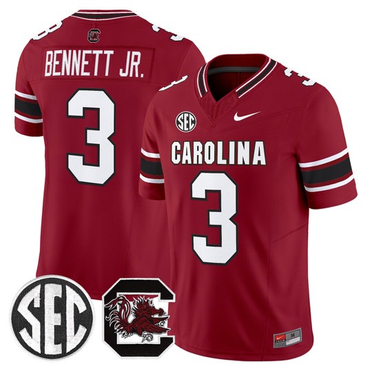 Men's South Carolina Gamecocks #3 Mazeo Bennett Jr. White Nike Stitched Football Jersey