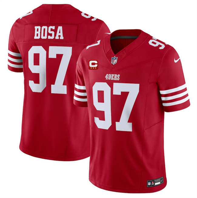 Men's San Francisco 49ers #97 Nick Bosa Red 2025 F.U.S.E. With 3-Star C Patch Vapor Untouchable Limited Stitched Football Jersey Men's San Francisco 49ers #97 Nick Bosa Red 2025 F.U.S.E. With 3-Star C Patch Vapor Untouchable Limited Stitched Football Jersey