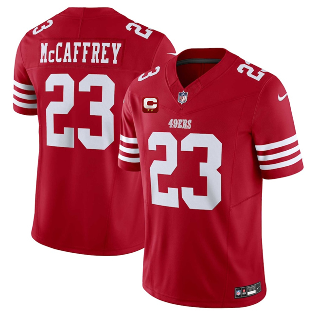 Men's San Francisco 49ers #23 Christian McCaffrey Red 2025 F.U.S.E. With 2-Star C Patch Vapor Untouchable Limited Stitched Football Jersey Men's San Francisco 49ers #23 Christian McCaffrey Red 2025 F.U.S.E. With 2-Star C Patch Vapor Untouchable Limited Stitched Football Jersey