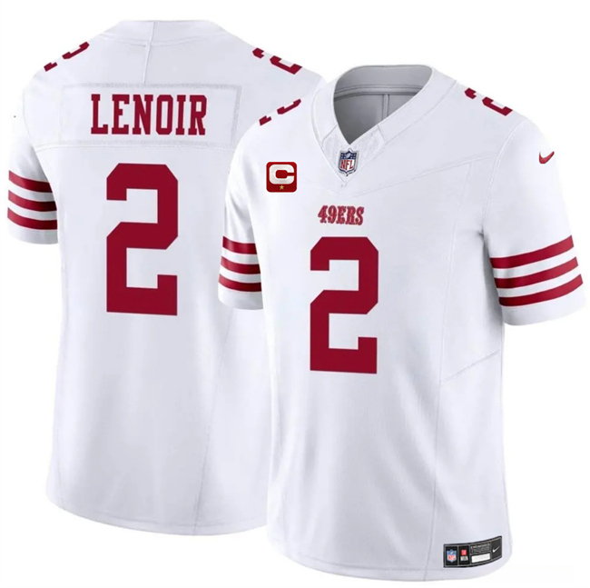 Men's San Francisco 49ers #2 Deommodore Lenoir White 2025 F.U.S.E. With 1-Star C Patch Vapor Untouchable Limited Stitched Football Jersey Men's San Francisco 49ers #2 Deommodore Lenoir White 2025 F.U.S.E. With 1-Star C Patch Vapor Untouchable Limited Stitched Football Jersey