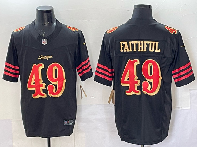 Men's San Francisco 49ers #49 Faithful Black 2025 F.U.S.E. “Rivalries” Vapor Limited Stitched Football Jersey Men's San Francisco 49ers #49 Faithful Black 2025 F.U.S.E. “Rivalries” Vapor Limited Stitched Football Jersey