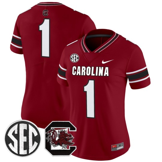 Women's South Carolina Gamecocks #1 White Nike Stitched Football Jersey